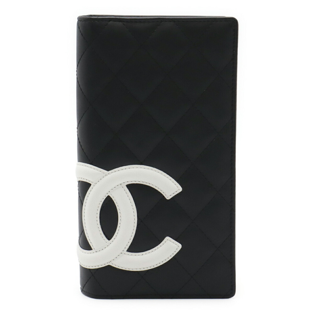 CHANEL Black Leather Logo Wallet